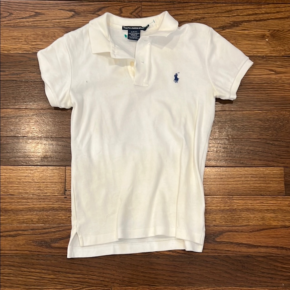 Ralph Lauren White Polo Shirt Short Sleeve Classic